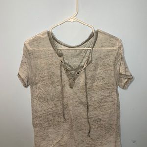 American Eagle Lace Up Top